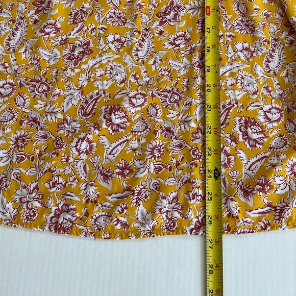 Old Navy Sz L Halter Yellow Floral Tank Top Square Neck Camisole Pullover - Picture 6 of 6